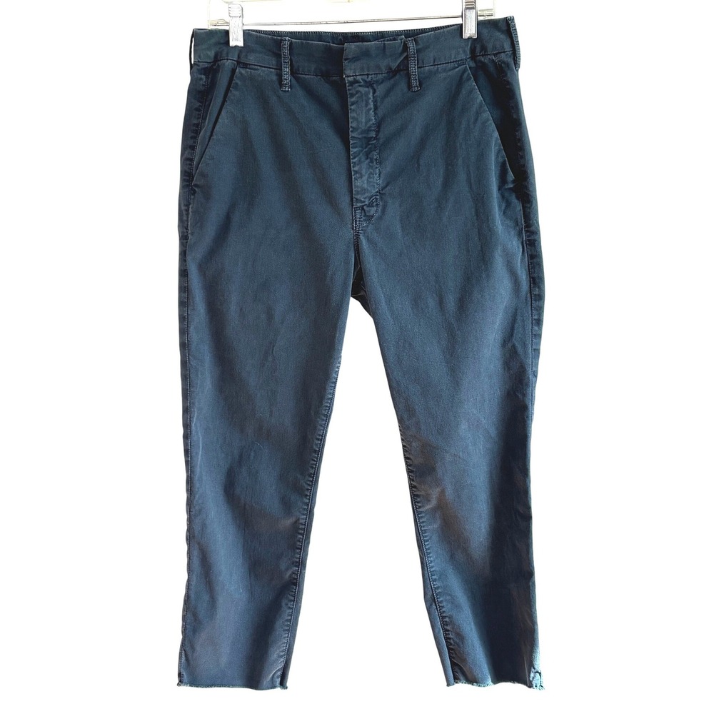 Mother Denim The Shaker Prep Fray Pants Dark Blue-Black Straight Leg‎ 29
